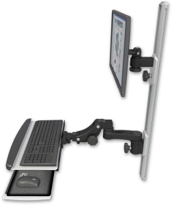 ICW EV65-T36D-KPP-AS1-WB LCD mount, 36" Track, two arms, HDPE KB, 6" arm, Black