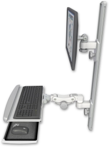 ICW EV65-T36D-KPP-MW LCD mount, 36" Track, two arms, HDPE KB, White