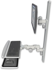 ICW EV65-T36D-KPP-QG LCD mount, 36" Track, two arms, HDPE KB, Gray