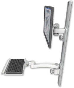 ICW EV65-T36D-KU12-A1-MW LCD mount, 36" Track, two arms, a 12" KB, 11" arm, White