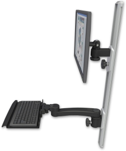 ICW EV65-T36D-KU12-A1-WB LCD mount, 36" Track, two arms, a 12" KB, 11" arm, Black