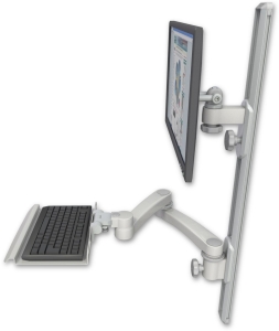 ICW EV65-T36D-KU12-A2-QG LCD mount, 36" Track, two arms, a 12" KB, 20" two arms, Gray