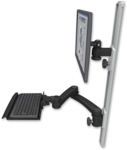 ICW EV65-T36D-KU12-A2-WB LCD mount, 36" Track, two arms, a 12" KB, 20" two arms, Black