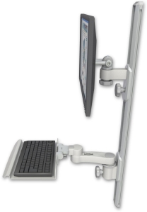 ICW EV65-T36D-KU12-AS1-QG LCD mount, 36" Track, two arms, a 12" KB, 6" arm, Gray