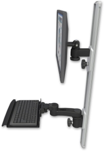 ICW EV65-T36D-KU12-AS1-WB LCD mount, 36" Track, two arms, a 12" KB, 6" arm, Black
