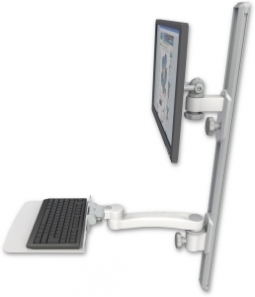 ICW EV65-T36D-KU12F-A1-MW LCD mount, 36" Track, two arms, a 12" KB, 11" arm, White
