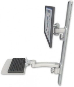 ICW EV65-T36D-KU12F-A1-QG LCD mount, 36" Track, two arms, a 12" KB, 11" arm, Gray