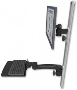 ICW EV65-T36D-KU12F-A1-WB LCD mount, 36" Track, two arms, a 12" KB, 11" arm, Black