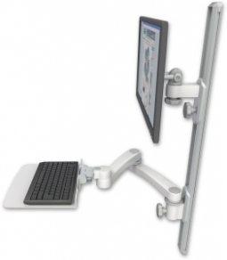 ICW EV65-T36D-KU12F-A2-MW LCD mount, 36" Track, two arms, a 12" KB, 20" two arms, White