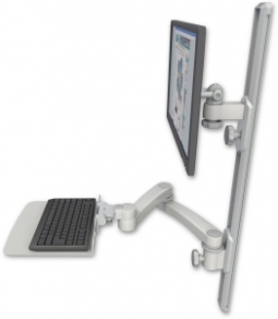 ICW EV65-T36D-KU12F-A2-QG LCD mount, 36" Track, two arms, a 12" KB, 20" two arms, Gray