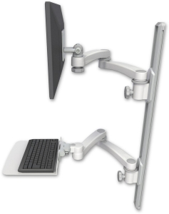 ICW EV65-T36D-KU12F-A4-MW LCD mount, 36" Track, two arms, a 12" KB, two 20" two arms, White
