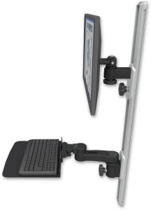 ICW EV65-T36D-KU12F-AS1-WB LCD mount, 36" Track, two arms, a 12" KB, 6" arm, Black