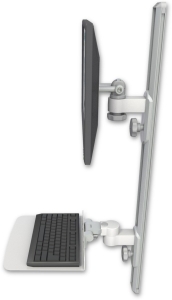 ICW EV65-T36D-KU12F-MW LCD mount, 36" Track, two arms, 12" KB, White