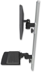 ICW EV65-T36D-KU12F-WB LCD mount, 36" Track, two arms, 12" KB, Black