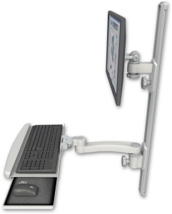ICW EV65-T36D-KUB-A1-QG LCD mount, 36" Track, two arms, a bent KB, 11" arm, Gray