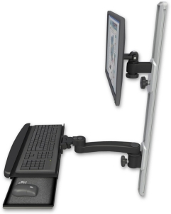 ICW EV65-T36D-KUB-A1-WB LCD mount, 36" Track, two arms, a bent KB, 11" arm, Black