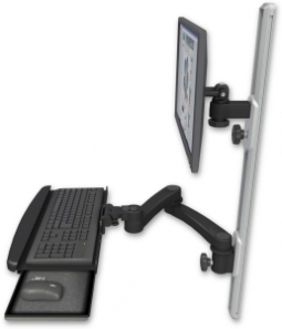 ICW EV65-T36D-KUB-A2-WB LCD mount, 36" Track, two arms, a bent KB, 20" two arms, Black