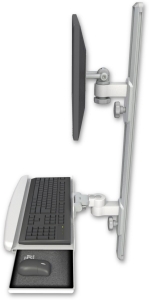 ICW EV65-T36D-KUB-MW LCD mount, 36" Track, two arms, bent KB, White