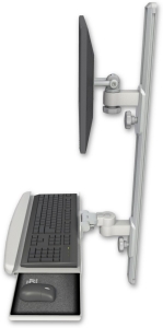 ICW EV65-T36D-KUB-QG LCD mount, 36" Track, two arms, bent KB, Gray