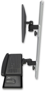 ICW EV65-T36D-KUB-WB LCD mount, 36" Track, two arms, bent KB, Black