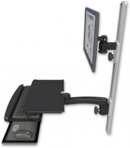 ICW EV65-T36D-KUS-A1-WB LCD mount, 36" Track, two arms, work surface, KB, 11" arm, Black