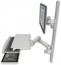 ICW EV65-T36D-KUS-A2-QG LCD mount, 36" Track, two arms, work surface, KB, 20" two arms, Gray