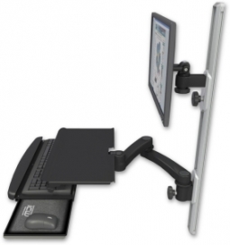 ICW EV65-T36D-KUS-A2-WB LCD mount, 36" Track, two arms, work surface, KB, 20" two arms, Black