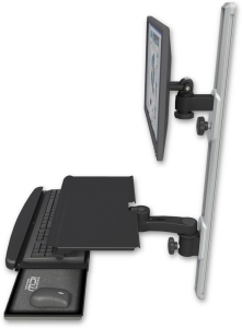 ICW EV65-T36D-KUS-AS1-WB LCD mount, 36" Track, two arms, work surface, KB, 6" arm, Black