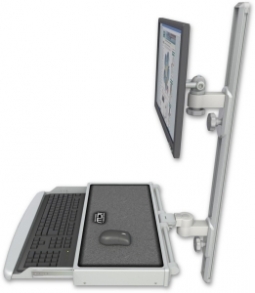 ICW EV65-T36D-KUW-QG LCD mount, 36" Track, two arms, work surface KB, Gray