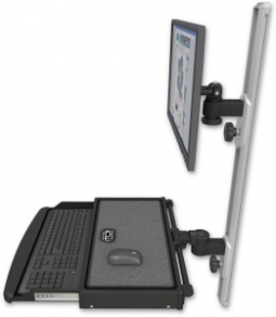 ICW EV65-T36D-KUW-WB LCD mount, 36" Track, two arms, work surface KB, Black