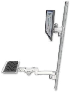 ICW EV65-T50D-KP12-A1-MW LCD mount, 50" Track, two arms, a 12" KB, 11" arm, White