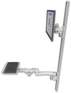 ICW EV65-T50D-KP12-A1-QG LCD mount, 50" Track, two arms, a 12" KB, 11" arm, Gray