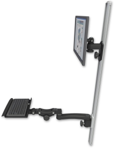 ICW EV65-T50D-KP12-A1-WB LCD mount, 50" Track, two arms, a 12" KB, 11" arm, Black