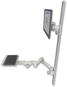 ICW EV65-T50D-KP12-A2-QG LCD mount, 50" Track, two arms, a 12" KB, 20" two arms, Gray