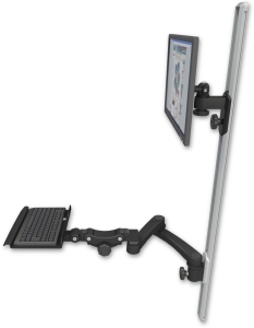 ICW EV65-T50D-KP12-A2-WB LCD mount, 50" Track, two arms, a 12" KB, 20" two arms, Black