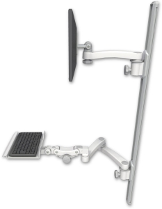 ICW EV65-T50D-KP12-A3-MW LCD mount, 50" Track, two arms, a 12" KB, 11" arm, 20" two arms, White