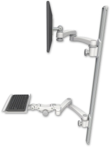 ICW EV65-T50D-KP12-A4-MW LCD mount, 50" Track, two arms, a 12" KB, two 20" two arms, White