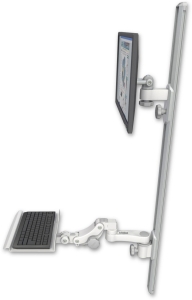 ICW EV65-T50D-KP12-AS1-MW LCD mount, 50" Track, two arms, a 12" KB, 6" arm, White