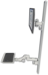 ICW EV65-T50D-KP12-AS1-QG LCD mount, 50" Track, two arms, a 12" KB, 6" arm, Gray