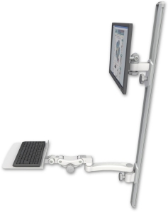 ICW EV65-T50D-KP12F-A1-MW LCD mount, 50" Track, two arms, a 12" KB, 11" arm, White