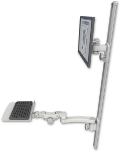 ICW EV65-T50D-KP12F-A1-QG LCD mount, 50" Track, two arms, a 12" KB, 11" arm, Gray
