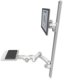 ICW EV65-T50D-KP12F-A2-MW LCD mount, 50" Track, two arms, a 12" KB, 20" two arms, White