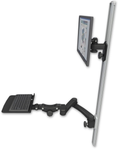 ICW EV65-T50D-KP12F-A2-WB LCD mount, 50" Track, two arms, a 12" KB, 20" two arms, Black
