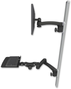 ICW EV65-T50D-KP12F-A3-WB LCD mount, 50" Track, two arms, a 12" KB, 11" arm, 20" two arms, Black