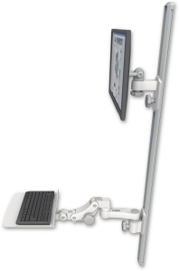 ICW EV65-T50D-KP12F-AS1-MW LCD mount, 50" Track, two arms, a 12" KB, 6" arm, White