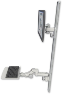 ICW EV65-T50D-KP12F-AS1-QG LCD mount, 50" Track, two arms, a 12" KB, 6" arm, Gray