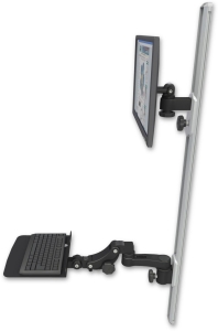 ICW EV65-T50D-KP12F-AS1-WB LCD mount, 50" Track, two arms, a 12" KB, 6" arm, Black