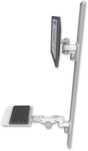 ICW EV65-T50D-KP12F-MW LCD mount, 50" Track, two arms, 12" KB, White