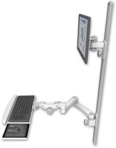ICW EV65-T50D-KPB-A2-MW LCD mount, 50" Track, two arms, KB, 20" two arms, White