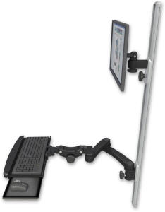 ICW EV65-T50D-KPB-A2-WB LCD mount, 50" Track, two arms, KB,, 20" two arms, Black